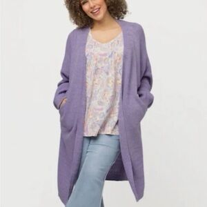 LOFT Lilac Open-Front Cardigan 💜